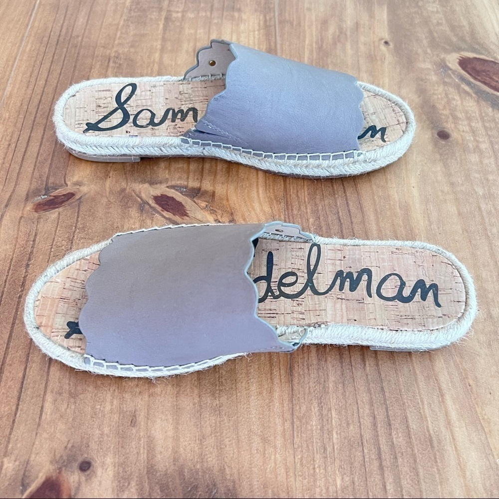 Sam Edelman Andy Slide On Leather Flats Grey Size 8 - Picture 6 of 9